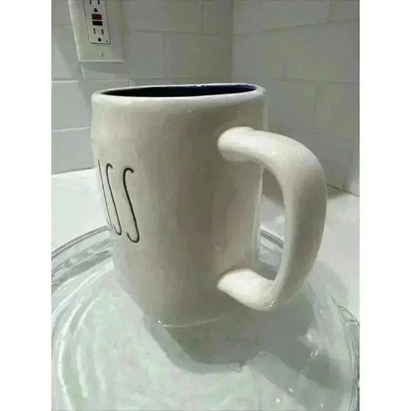 Rae Dunn BLISS Mug Magenta Artisan Collection Coffee Tea Blue Interior - Picture 2 of 9